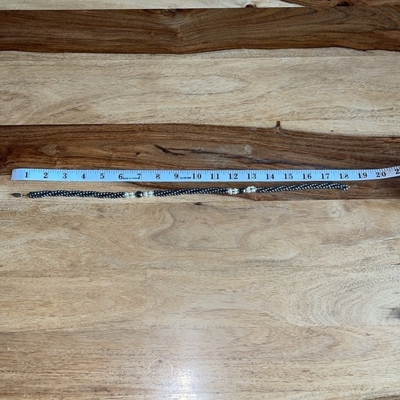 Vintage Hematite With Silvertone And Cream Beads Necklace - Picture 5 of 5